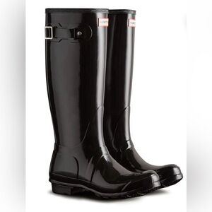 Hunter Glossy Black Rain Boots